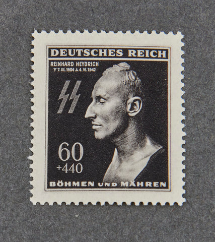 Third Reich 1943 Original Reinhard Heydrich Unissued Postage Stamps