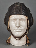 WWII German Luftwaffe LKpW101 Leather Pilot Flying Helmet, Partial Avionics