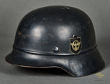Third Reich Luftschutz Police Model 1935 Double Decal Combat Helmet