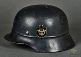 Third Reich Luftschutz Police Model 1935 Double Decal Combat Helmet