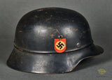 Third Reich Luftschutz Police Model 1935 Double Decal Combat Helmet