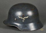 WWII German Luftwaffe Model 1935 Double Decal Combat Helmet