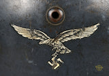 WWII German Luftwaffe Model 1935 Double Decal Combat Helmet