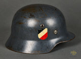 WWII German Luftwaffe Model 1935 Double Decal Combat Helmet