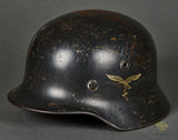 WWII German Luftwaffe Model 1935 Reissue Single Decal Combat Helmet, Named