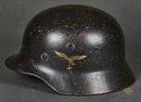 WWII German Luftwaffe Model 1935 Reissue Single Decal Combat Helmet, Named