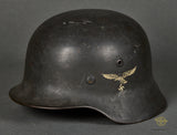 WWII German Luftwaffe Model 1940 Single Decal Combat Helmet