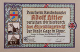 Framed Reichskanzler Adolf Hitler Honorary Citizen Award