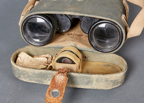WWII Japanese 7 x 7.1 Binoculars with Case