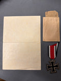 German 1939 WWII Iron Class 2nd Class and Packet with Award Document