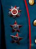 WWII Soviet Russian Red Army Generals Victory Parade Tunic, Visor Cap and Brocade Belt