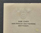 Reichschancellery Stationery of Chief Philipp Bouhler