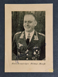 German WWII Signed Photo and Envelope of Knights Cross Winner Helmut Haugk
