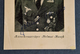 German WWII Signed Photo and Envelope of Knights Cross Winner Helmut Haugk