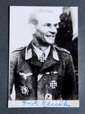 German WWII Signed Photo of Luftwaffe Ace & Knights Cross Winner Erich Handke