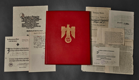 WWII German Knights Cross of the Iron Cross Formal Award Document