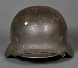 RARE WWII German Model 1940 SS Double Decal Helmet with Reverse Decals