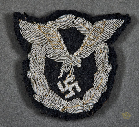 German WWII Luftwaffe Officer’s Pilot’s Badge in Cloth