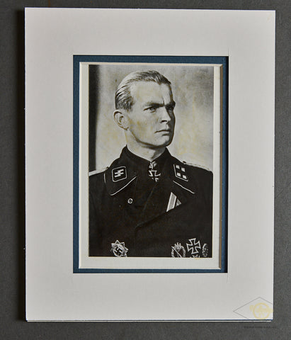 Original Black and White Matted Photo of SS Obersturmführer Max Wünsche