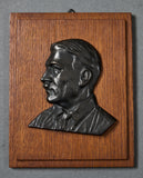 German WWII Burnished Iron Plaque of Hitler