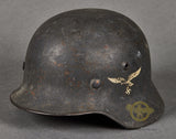 WWII German Luftwaffe Model 1940 Single Decal Helmet, Brought Home by US Chaplain