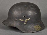WWII German Luftwaffe Model 1940 Single Decal Helmet, Brought Home by US Chaplain