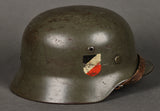 WWII German Army Model 1935 Double Decal Helmet, Early Example
