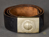 Pre-WWII German Reichswehr Heer (Army) EM/NCO's Belt with Pebbled Nickel Silver Belt Buckle (Koppelschloß)
