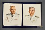 Portfolio of Beautiful Prints of Sketches of USN Officers
