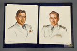 Portfolio of Beautiful Prints of Sketches of USN Officers