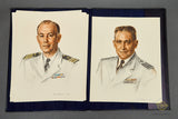 Portfolio of Beautiful Prints of Sketches of USN Officers