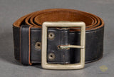 US Korean War Vintage Black Leather Combat Belt with Single Claw Buckle Set