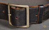 US Korean War Vintage Black Leather Combat Belt with Single Claw Buckle Set