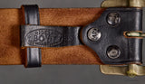 US Korean War Vintage Black Leather Combat Belt with Single Claw Buckle Set