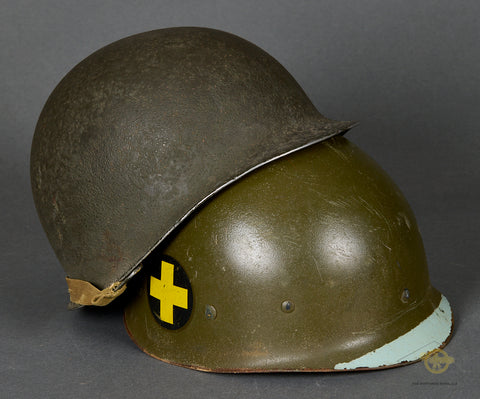 WWII US M-1 Helmet with Korean War Liner