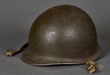 WWII US M-1 Helmet with Reissue 2nd Cavalry Painted Liner