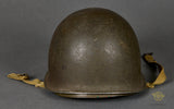 WWII US M-1 Helmet with Reissue 2nd Cavalry Painted Liner