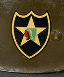 WWII US M-1 Helmet with Reissue 2nd Cavalry Painted Liner