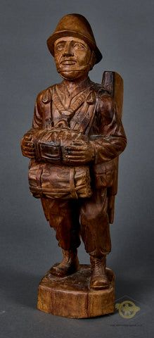 Unique Hand Carved US Paratrooper Wooden Statue