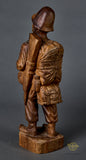 Unique Hand Carved US Paratrooper Wooden Statue