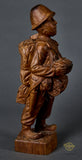 Unique Hand Carved US Paratrooper Wooden Statue