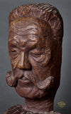 Large Hand Carved Wooden Bust of von Hindenburg