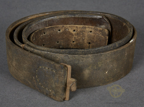 German WWII Imperial Black Leather Belt