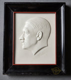 German WWII Porcelain Relief of Adolf Hitler