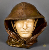 WWII British Combat Helmet with Rain Cover and Neck Flap
