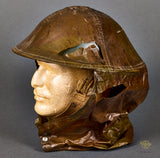 WWII British Combat Helmet with Rain Cover and Neck Flap