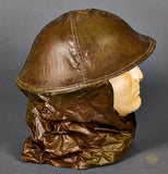 WWII British Combat Helmet with Rain Cover and Neck Flap