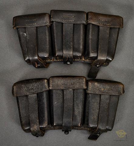 German WWII Set of 98K 3 Pocket Ammo Pouches