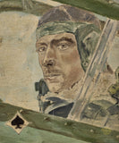German WWII Framed Painting of Werner Mölders