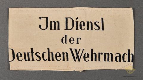 German WWII "Im Dienst der Deutschen Wehrmacht" Armband